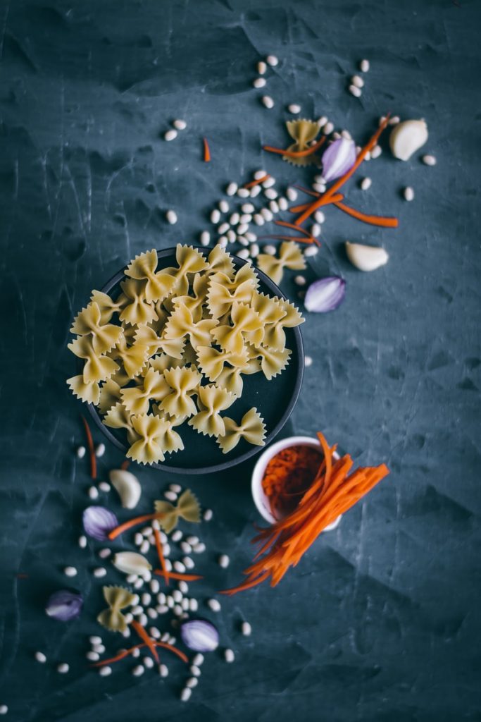 beige pasta with spices